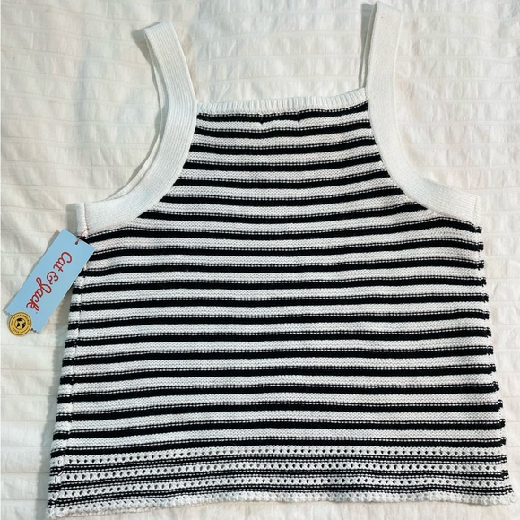 NWT Cat & Jack Black and White  Knit Tank - Picture 3 of 4